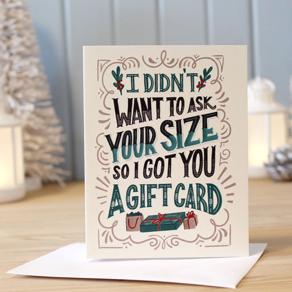Didn't Want To Ask Your Size Gift Card Holder