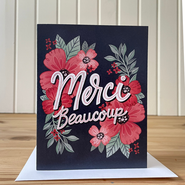 Merci Beaucoup French Thank You Card
