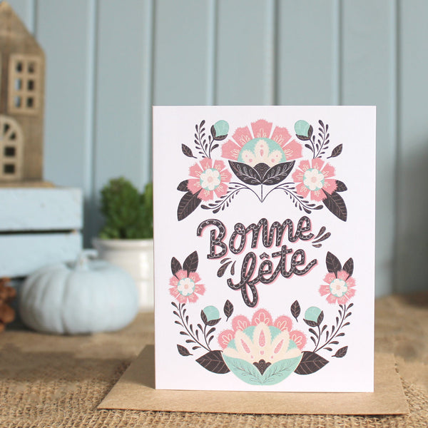 Bonne Fete French Birthday Card