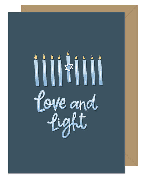Love And Light Hanukkah Holiday Card
