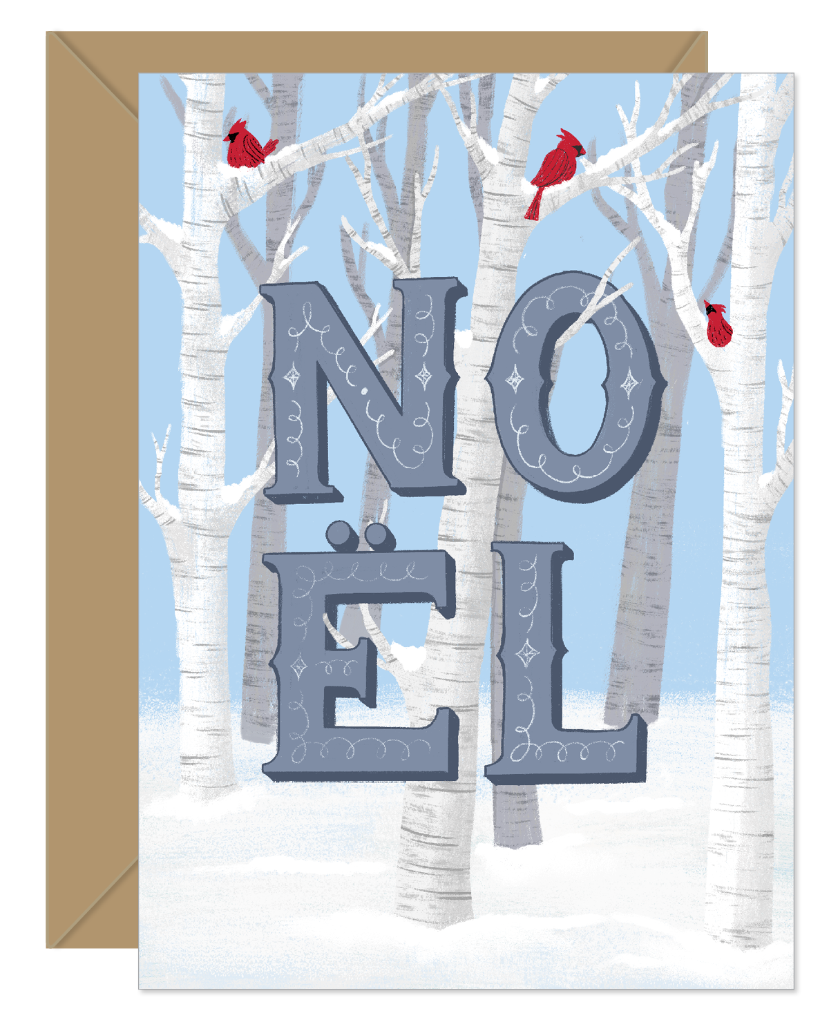 Noel Birch Forest Holiday Card