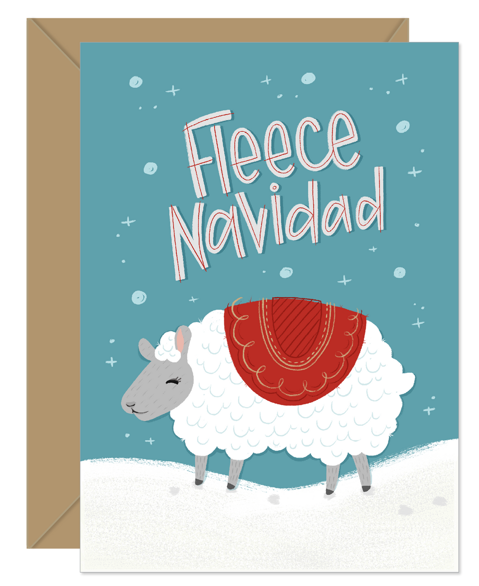 Fleece Navidad Funny Pun Holiday Card – Hello Sweetie