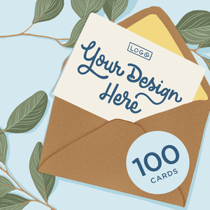 100 custom cards, design + printing