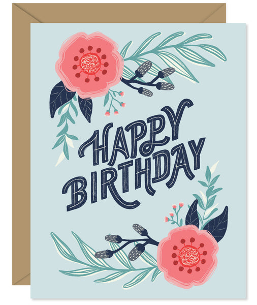 Modern Floral Illustration Birthday Card  - hand lettered greeting card from Hello Sweetie in Halifax, Nova Scotia by Hello Sweetie Design