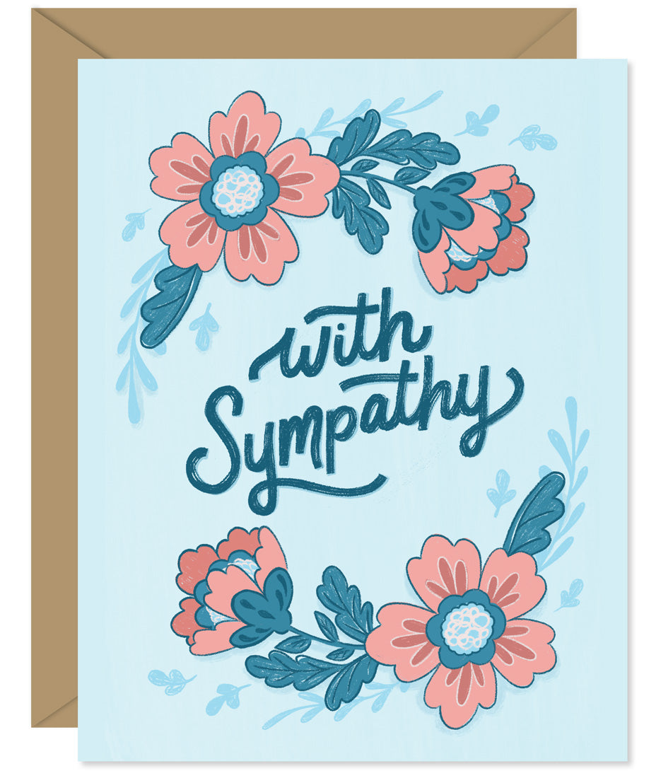 With Sympathy Card Hand-lettered & Illustrated card from the Hello Sweetie sympathy and encouragement line.