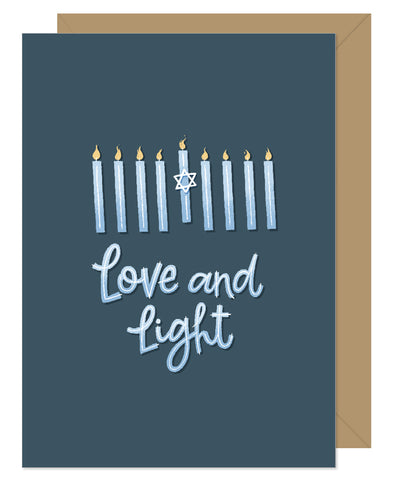 Love And Light Hanukkah Holiday Card