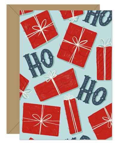 Ho Ho Ho Presents Holiday Card